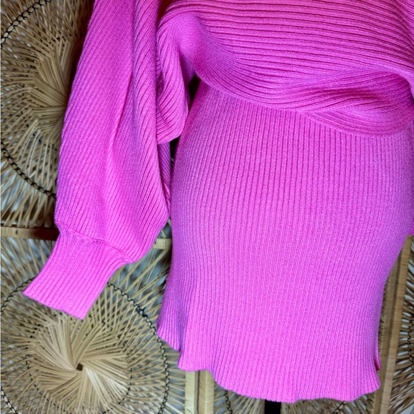 ZARA Bubblegum Pink Matching Crop Turtleneck Skirt Knit Set - Picture 4 of 10